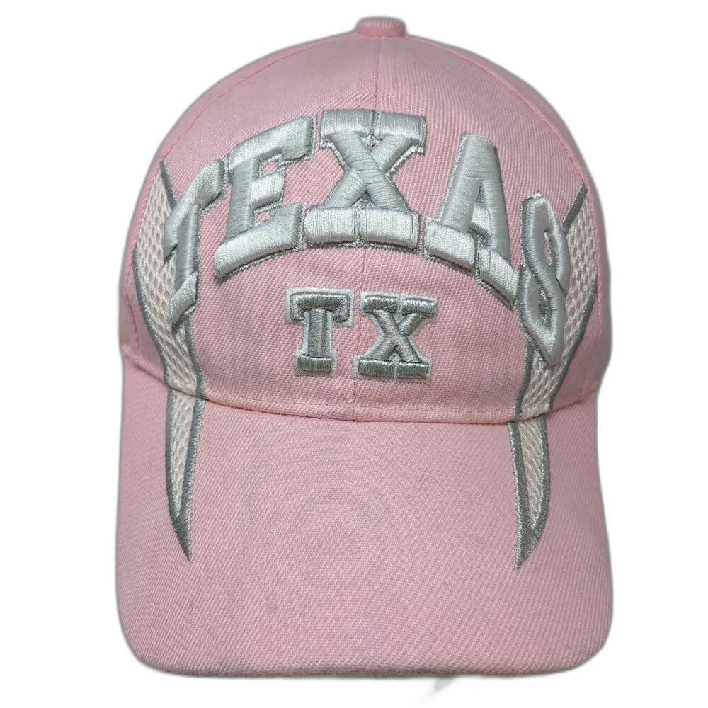 Blue Ocean Baseball Cap Pink One Size Texas TX 3D Embroidered State Flag Hat